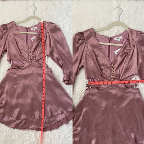 NWT Rahi Luster Cutout Mini Dress in Antique Rose | Metallic Pink | Nordstrom - Picture 14 of 16